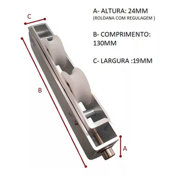 Roldana Rodizio Côncavo Dupla Trilho Suprema (120kg) - Image 2